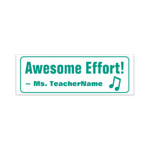 Fun "Awesome Effort!" + Custom Instructor Name Self-inking Stamp
