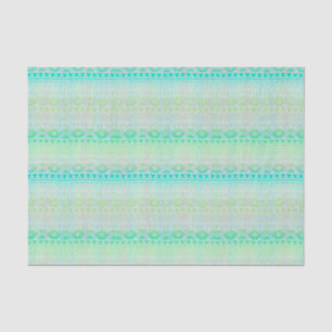 Fun Aztec Influenced Pattern Green Turquoise Tissue Paper