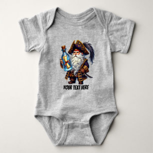 Fun baby boy pirate customisable Baby Bodysuit