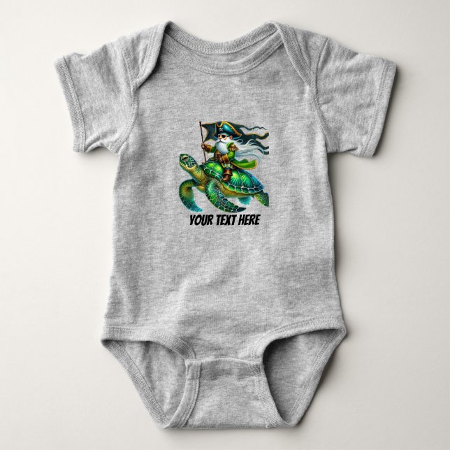 Fun baby boy pirate customisable  bodysuit (Front)