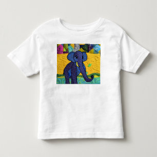 Fun Baby Elephant - Quilt Like Design Toddler T-Shirt