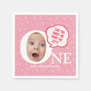 Fun Baby Girl Photo Collage Personaliz  Napkin