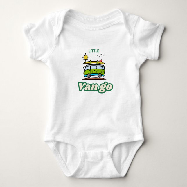 Fun baby one piece says little van go bodysuit (Front)