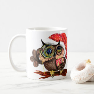 Fun Baby Owls In Christmas Hat and Gift For You Coffee Mug