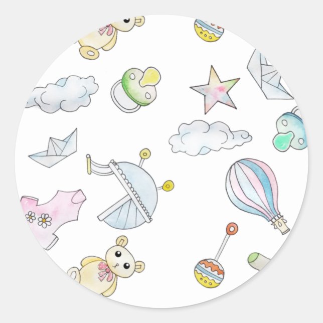 Fun Baby Things  Classic Round Sticker (Front)