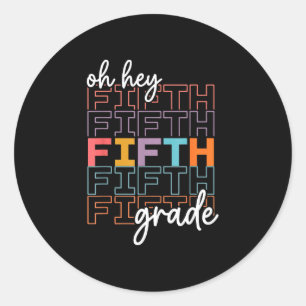 Fun back to school 5th grade teacher shirt fifth classic round sticker
