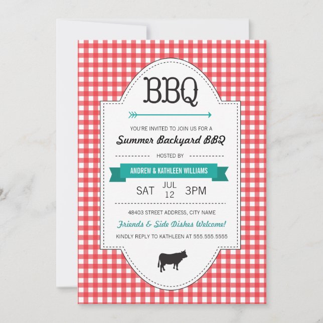 Fun Backyard BBQ Invite (Front)