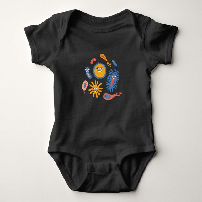 Fun Bacteria Microbiology Chemistry Baby Bodysuit (Front)