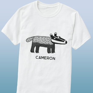 Fun Badger Personalised Name T-Shirt