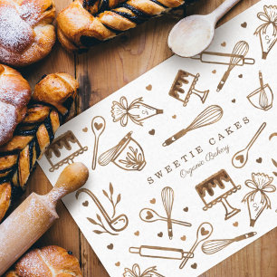 Fun Baking Cooking Utensils Woodgrain Cake Bakery Tissue Paper