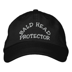 Fun Bald Head Protector Device Embroidered Hat