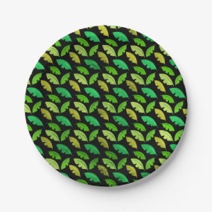 Fun Banana Leaf Tropical Birthday Party Pattern Paper Plate