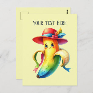 Fun banana lovers add text postcard