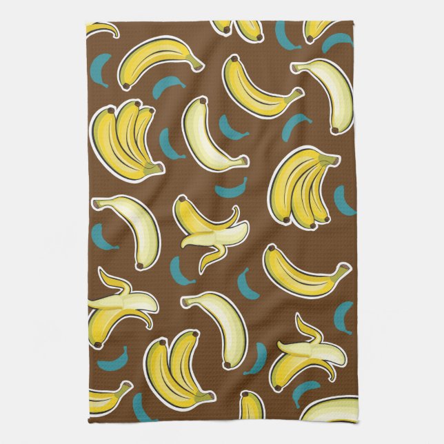 Fun Banana Pattern Tea Towel (Vertical)