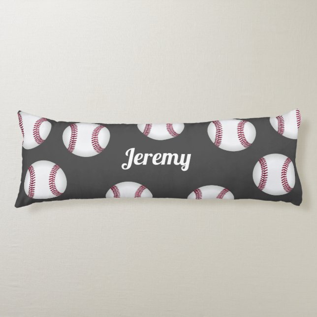 fun baseball add any name or text sports themed body cushion (Front)
