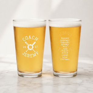 Fun Baseball Coach Appreciation End of Season Gift Glass