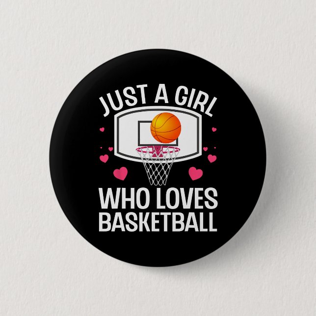 Fun Basketball Art For Girl Women College Basketba 6 Cm Round Badge (Front)