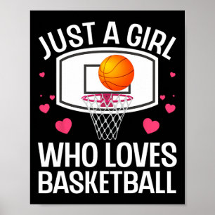 Fun Basketball Art For Girl Women College Basketba Poster