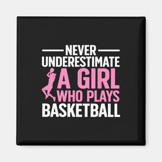 Fun Basketball Art For Girls Youth Teens Basketbal Magnet (Front)