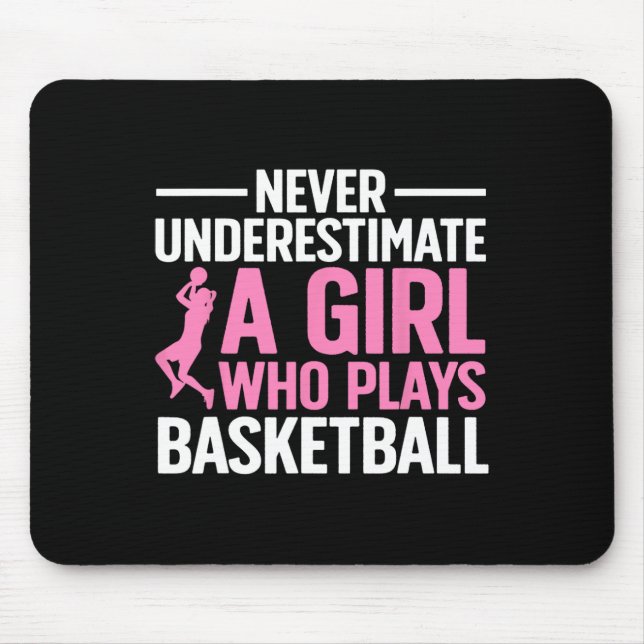 Fun Basketball Art For Girls Youth Teens Basketbal Mouse Pad (Front)