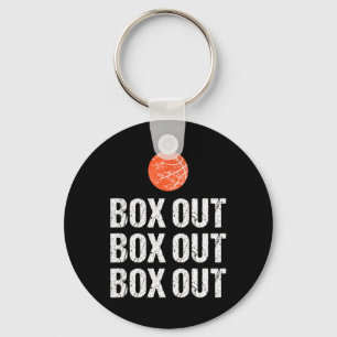 Fun Basketball Coach  Box Out Quote Grunge Graphic Key Ring