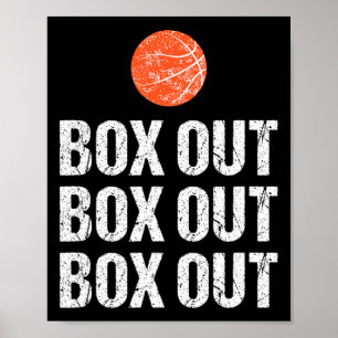 Fun Basketball Coach  Box Out Quote Grunge Graphic Poster