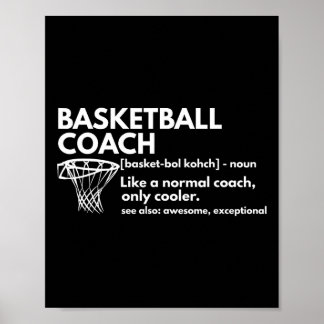 Fun Basketball Coach Definition Coaching Gift Poster