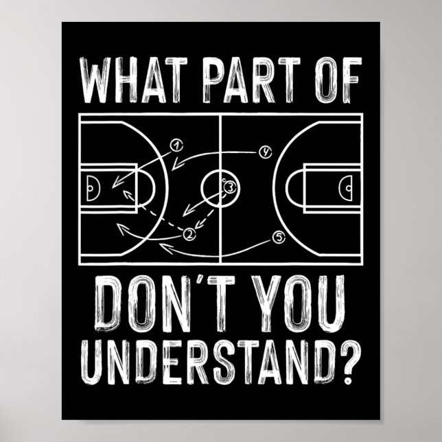 Fun Basketball Coach Design Men Women Ball Game Tr Poster (Front)