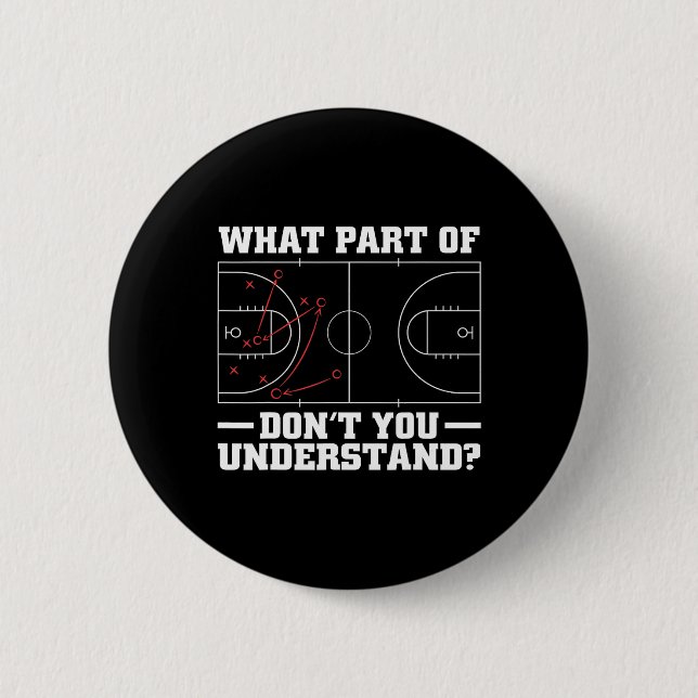 Fun Basketball Coach For Men Women Tactic Diagram  6 Cm Round Badge (Front)