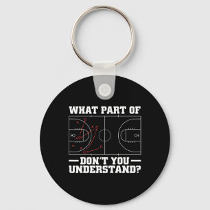Fun Basketball Coach For Men Women Tactic Diagram  Key Ring