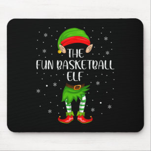 Fun Basketball Elf Xmas Party Matching Family Chri Mouse Pad