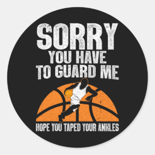 Fun Basketball For Men Women Sports Game Basketbal Classic Round Sticker