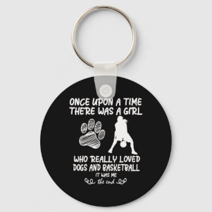 Fun basketball for teen girls who loves dogs key ring