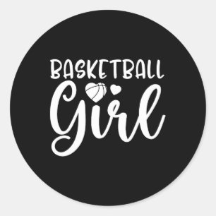 Fun Basketball Girl Basketball Lover Classic Round Sticker
