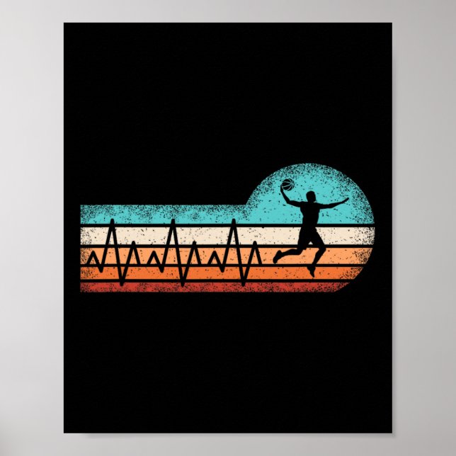 Fun Basketball Heartbeat Basket Ball Player  Poster (Front)