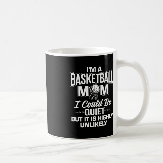 Fun Basketball Mum Merch - Unique Cute Moms Design Coffee Mug (Right)