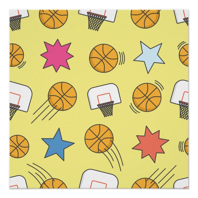 Fun basketball pattern poster (Front)