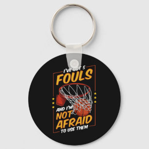 Fun Basketball Player 5 Fouls Defence Fouling Out Key Ring