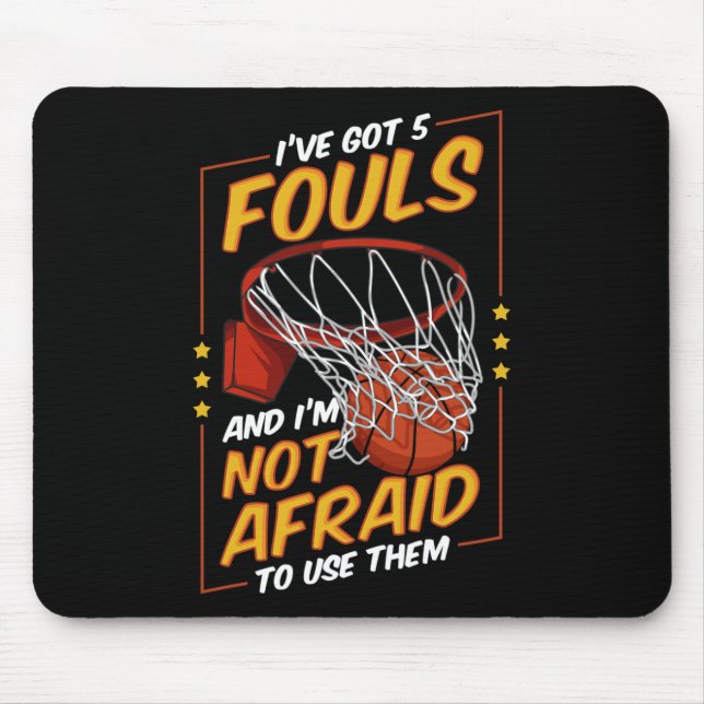 Fun Basketball Player 5 Fouls Defence Fouling Out  Mouse Pad (Front)