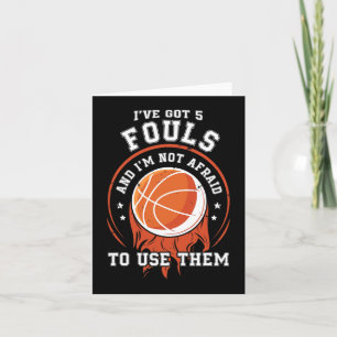 Fun Basketball Player Gift - Hoops 5 Fouls Card
