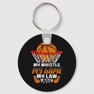 Fun Basketball Referee Quotes Gift I Hoops Ref  Key Ring