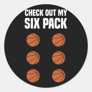 Fun Basketball  Six Pack Basketball Player  Classic Round Sticker