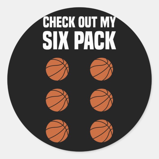 Fun Basketball  Six Pack Basketball Player  Classic Round Sticker (Front)