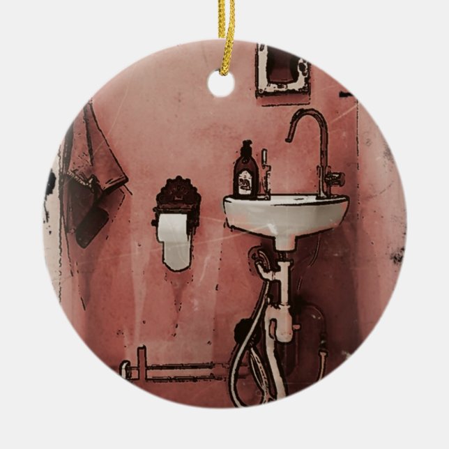 Fun Bathroom Ceramic Ornament (Front)