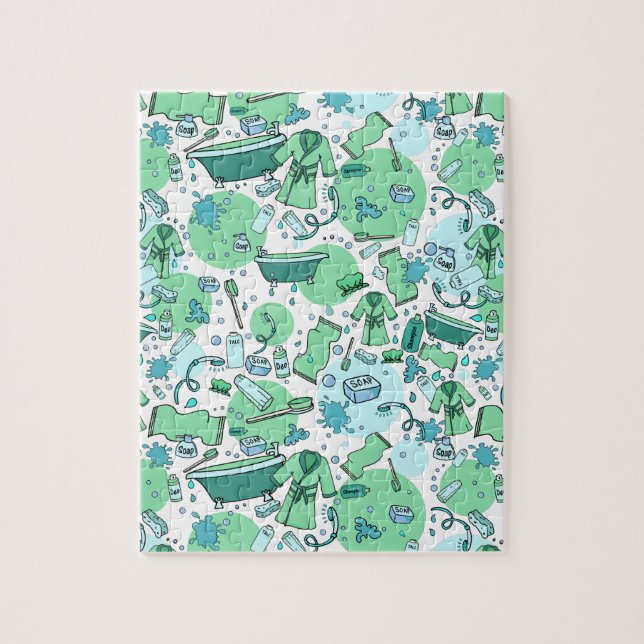 Fun Bathroom Items Cartoon Jigsaw Puzzle (Vertical)