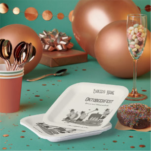 fun Bavarian Musician invite to Oktoberfest Napkin Paper Plate