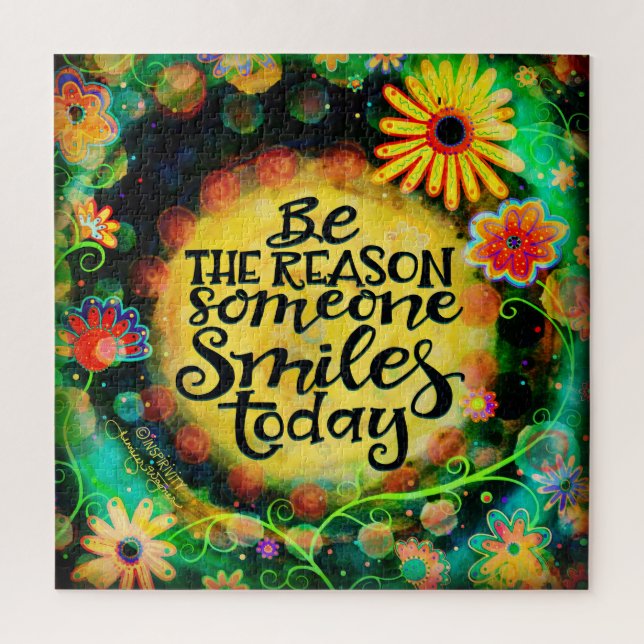 Fun Be the Reason Someone Smiles Inspirational Jigsaw Puzzle (Vertical)