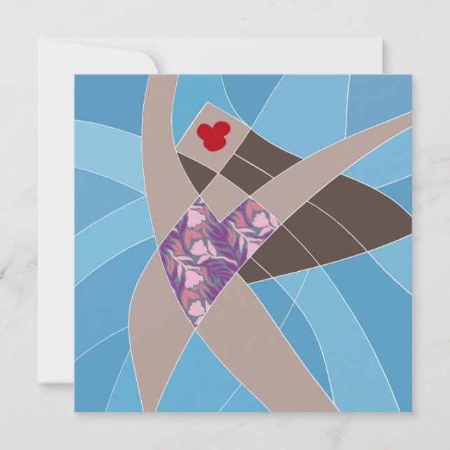 Fun Beach Babe Swimsuit Model Fashion Art Card (Front)