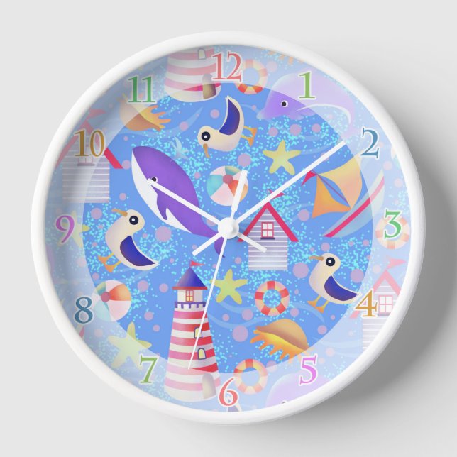 Fun Beach Blue Clock (Front)