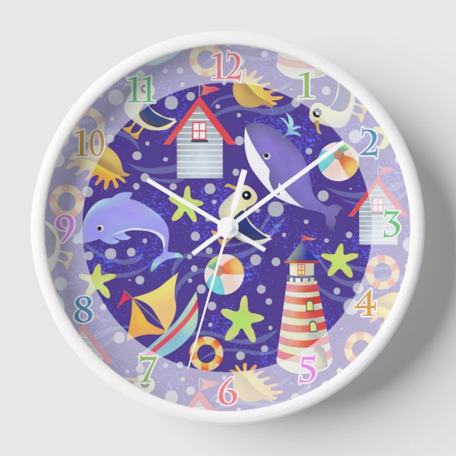 Fun Beach Blue Clock (Front)